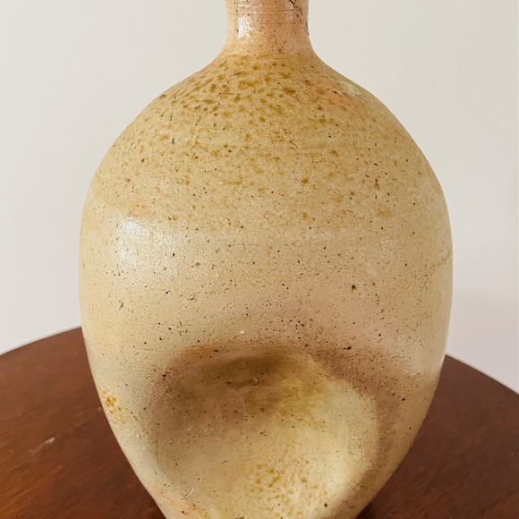 Rustic Vintage handmade stoneware vase with an earthy glaze, Stoneware Vase - Picture 4 of 7
